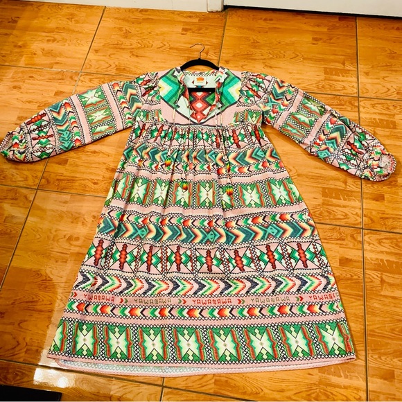 Farm Rio Colorful Geometric Patterned Dress - Picture 13 of 15